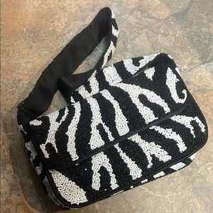 Rachel Zoe Stylish Black and White Beaded Women's Bag